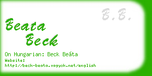 beata beck business card